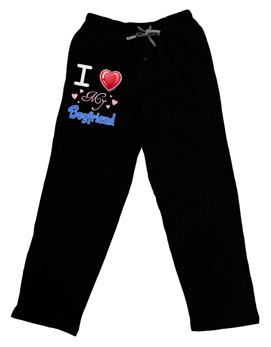 I Love Heart My Boyfriend Adult Lounge Pants - Black-Lounge Pants-TooLoud-Black-Small-Davson Sales