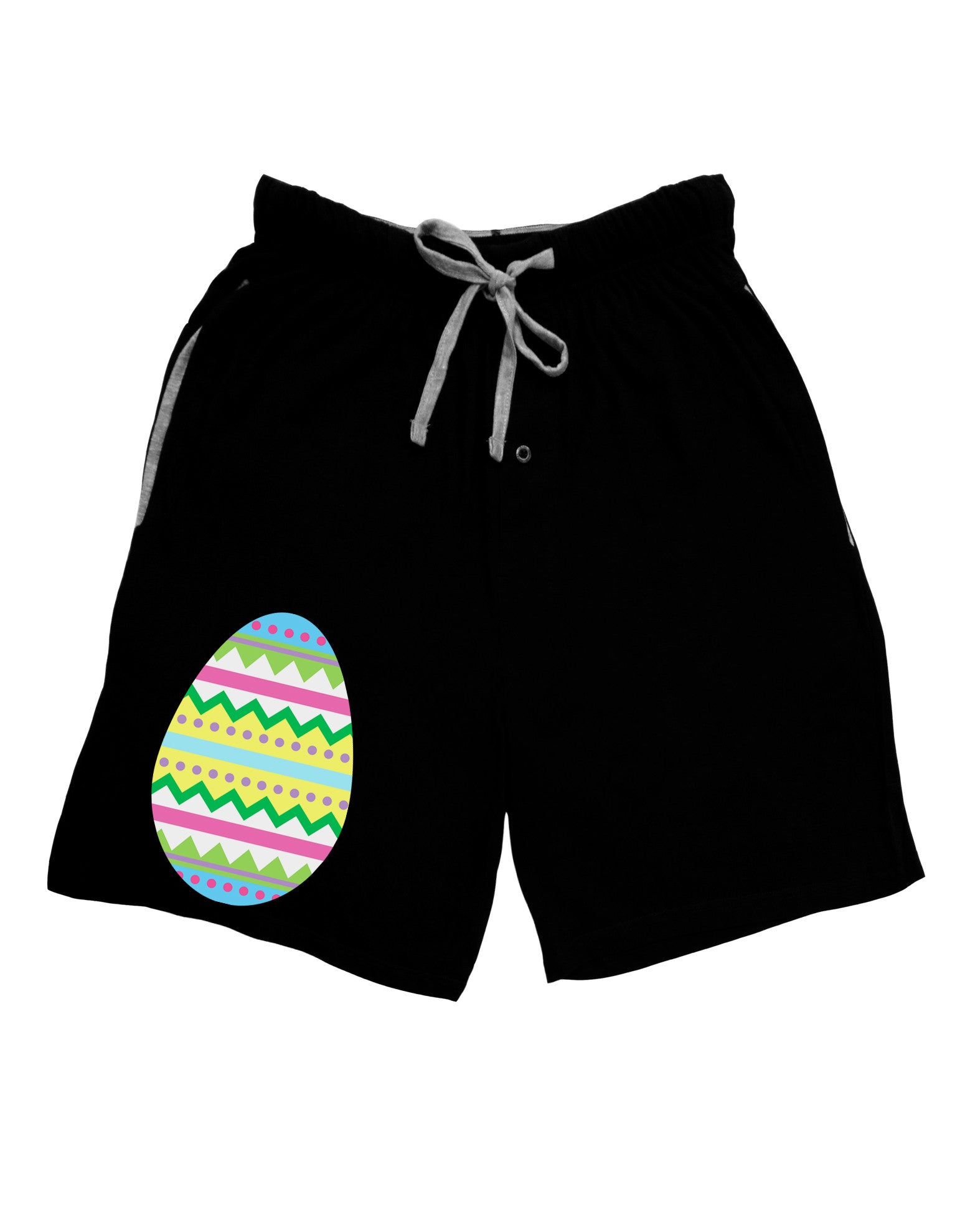 Colorful Easter Egg Adult Lounge Shorts - Red or Black-Lounge Shorts-TooLoud-Black-Small-Davson Sales