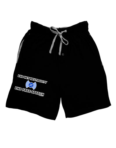 End Net Neutrality End Free Speech Adult Lounge Shorts - Red or Black by TooLoud-TooLoud-Black-Small-Davson Sales