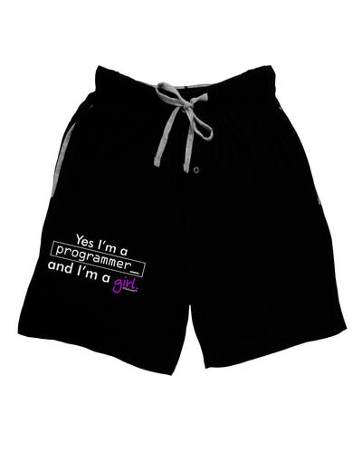 TooLoud Yes I am a Programmer Girl Adult Lounge Shorts-Lounge Shorts-TooLoud-Black-Small-Davson Sales