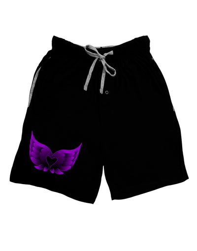 Cute Dark Angel Wings Black and Purple Heart Adult Lounge Shorts - Red or Black by TooLoud-Lounge Shorts-TooLoud-Black-Small-Davson Sales