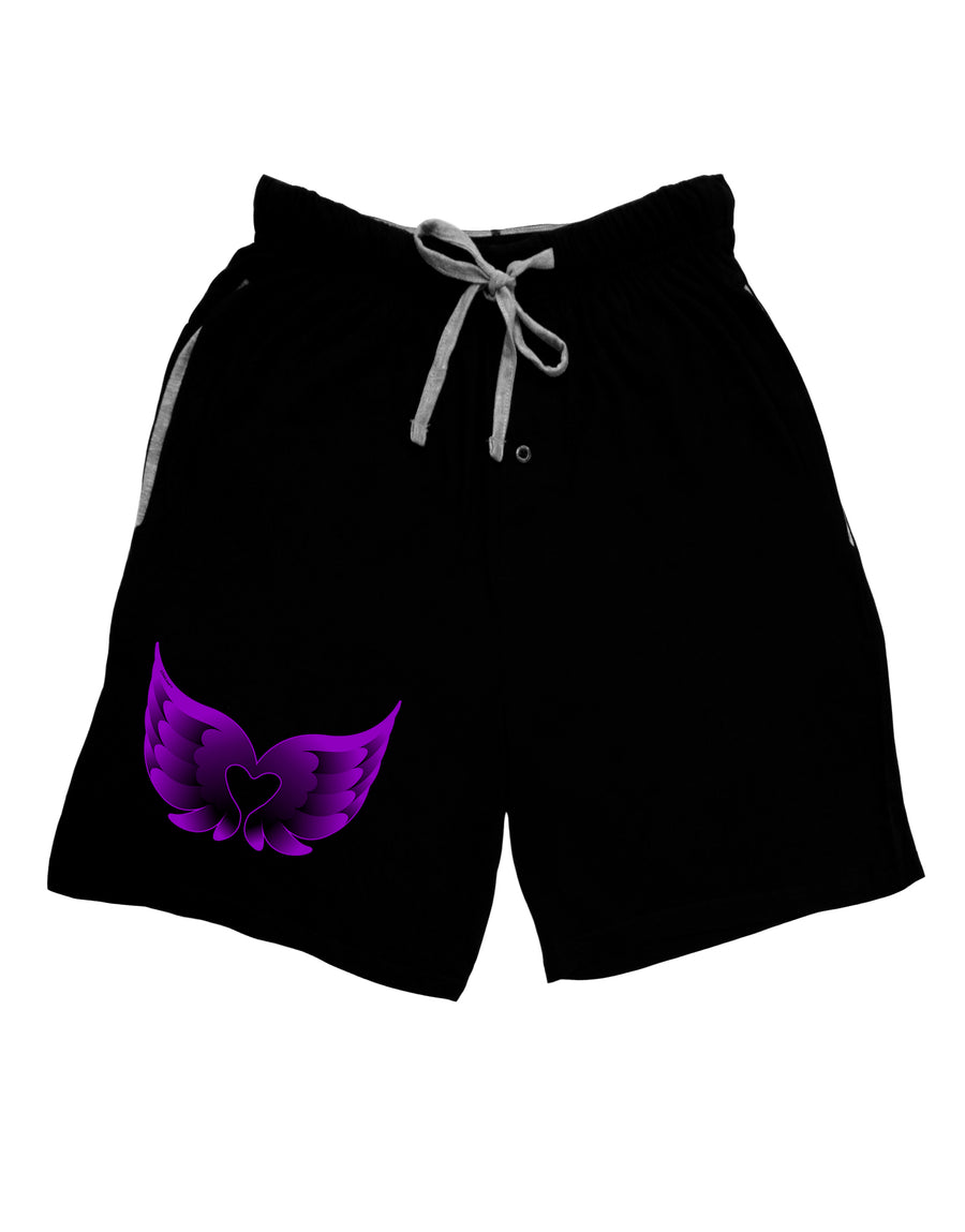 Cute Dark Angel Wings Black and Purple Heart Adult Lounge Shorts - Red or Black by TooLoud-Lounge Shorts-TooLoud-Red-Small-Davson Sales