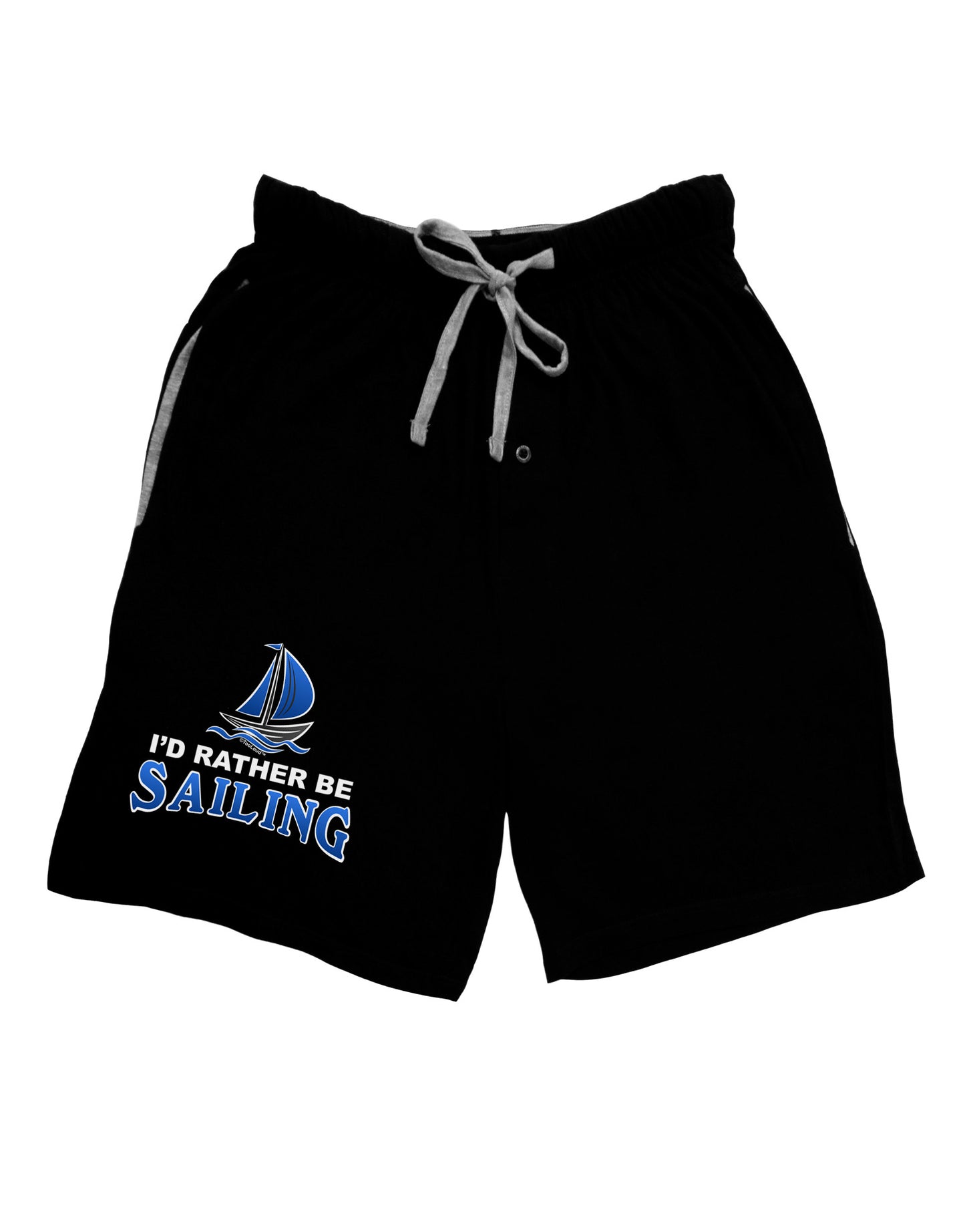 I'd Rather Be Sailing Adult Lounge Shorts-Lounge Shorts-TooLoud-Black-Small-Davson Sales