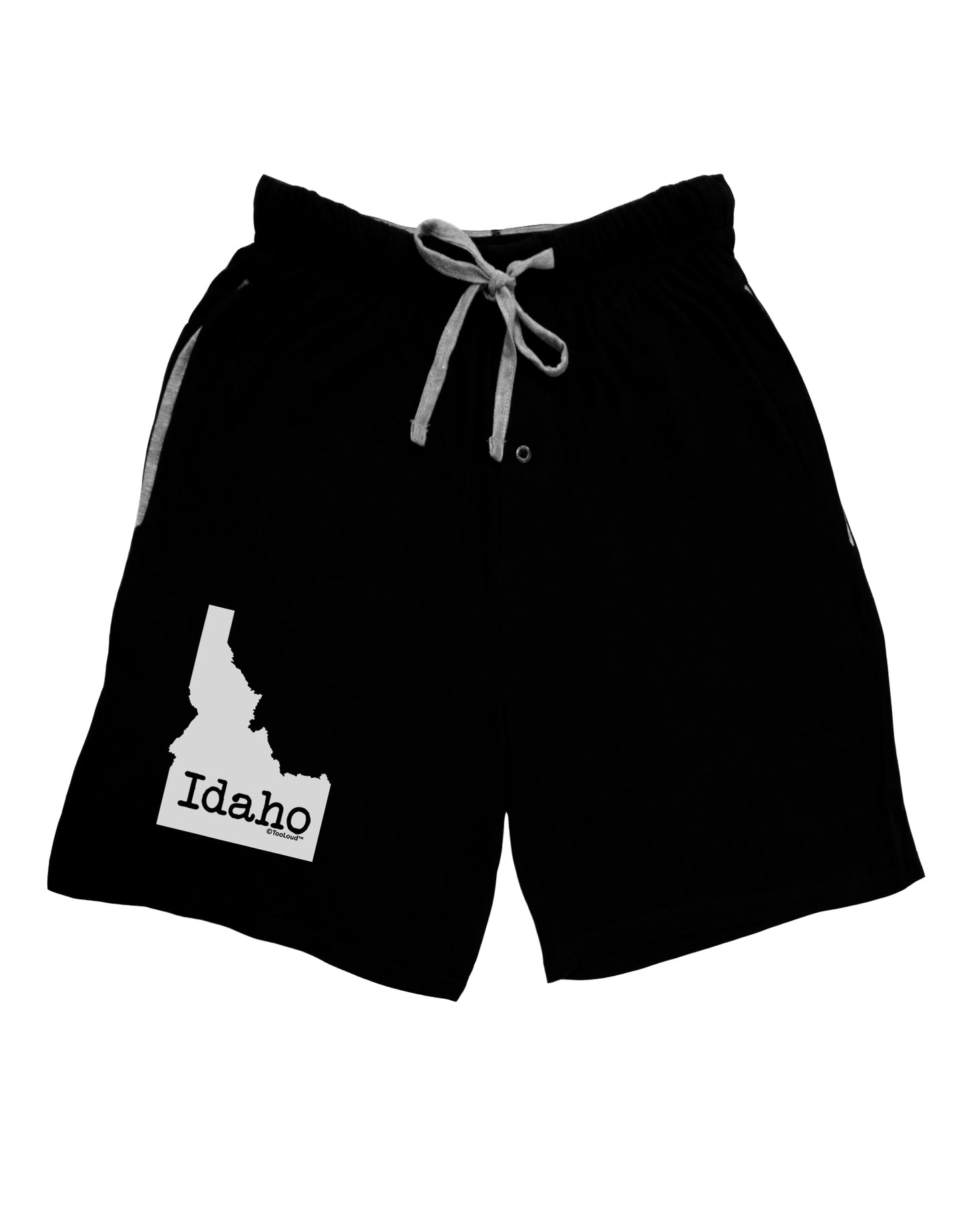 Idaho - United States Shape Adult Lounge Shorts - Red or Black by TooLoud-Lounge Shorts-TooLoud-Black-Small-Davson Sales