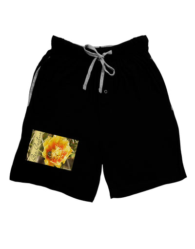 Bee Cactus with Text Adult Lounge Shorts-Lounge Shorts-TooLoud-Black-Small-Davson Sales