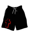 Simple Cross Design Glitter - Red Adult Lounge Shorts - Red or Black by TooLoud-Lounge Shorts-TooLoud-Black-Small-Davson Sales