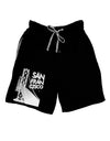 San Francisco Text Bay Bridge Adult Lounge Shorts-Lounge Shorts-TooLoud-Black-Small-Davson Sales