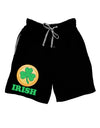 Shamrock Button - Irish Adult Lounge Shorts - Red or Black by TooLoud-Lounge Shorts-TooLoud-Black-Small-Davson Sales