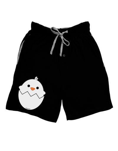 Cute Hatching Chick - White Adult Lounge Shorts - Red or Black by TooLoud-Lounge Shorts-TooLoud-Black-Small-Davson Sales