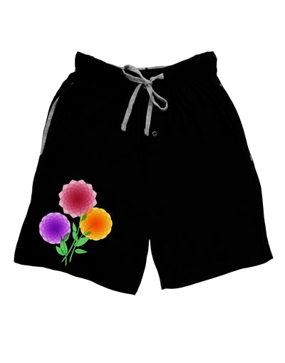 Crystal Dahlias Adult Lounge Shorts-Lounge Shorts-TooLoud-Black-Small-Davson Sales