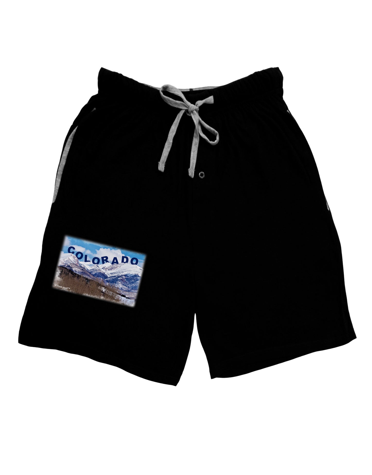 Pikes Peak Text Relaxed Adult Lounge Shorts-Lounge Shorts-TooLoud-Black-Small-Davson Sales