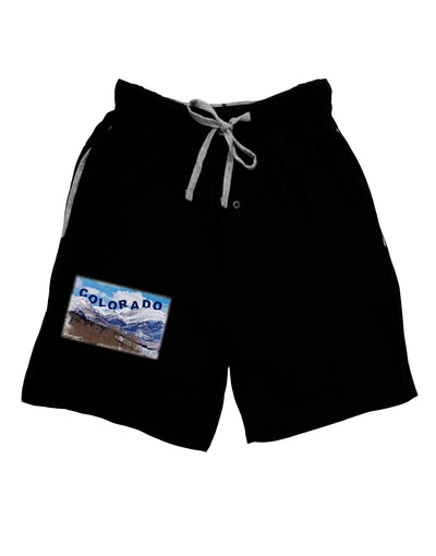 Pikes Peak Text Relaxed Adult Lounge Shorts-Lounge Shorts-TooLoud-Black-Small-Davson Sales