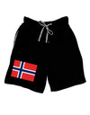 TooLoud Norwegian Flag Dark Adult Lounge Shorts-Lounge Shorts-TooLoud-Black-Small-Davson Sales