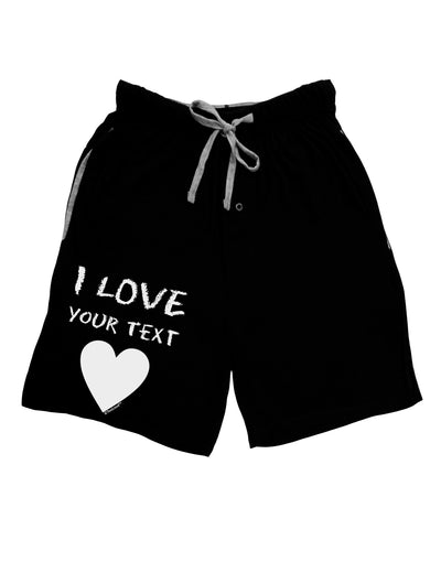 Personalized I Love Customized Adult Lounge Shorts-Lounge Shorts-TooLoud-Black-Small-Davson Sales