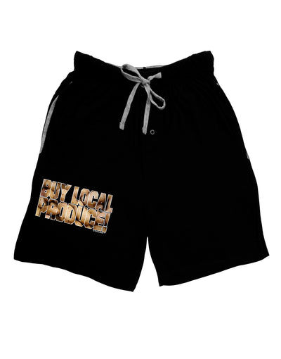 Buy Local Produce Potatoes Text Adult Lounge Shorts-Lounge Shorts-TooLoud-Black-Small-Davson Sales