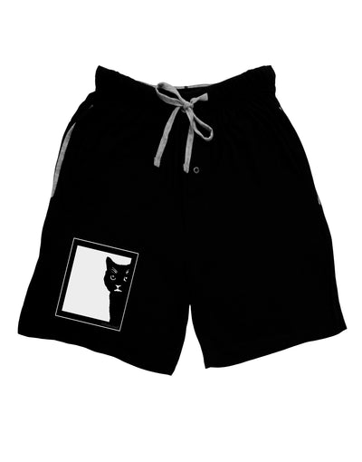 Cat Peeking Adult Lounge Shorts by TooLoud-Lounge Shorts-TooLoud-Black-Small-Davson Sales