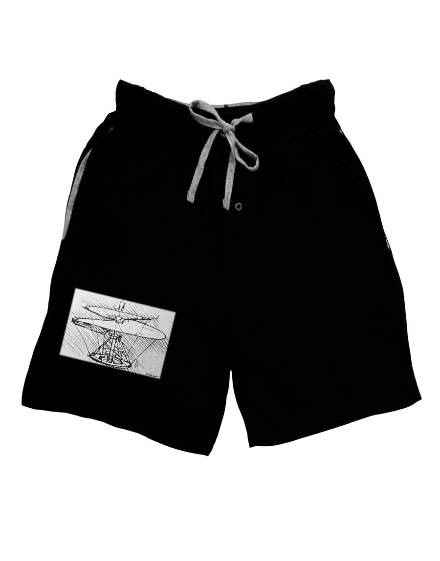 Helicopter Sketch Adult Lounge Shorts-Lounge Shorts-TooLoud-Red-Small-Davson Sales