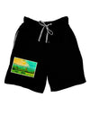 Mountain Sunset Watercolor Adult Lounge Shorts-Lounge Shorts-TooLoud-Black-Small-Davson Sales