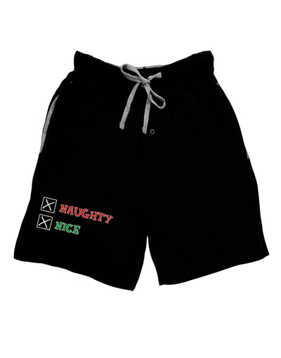 Naughty or Nice Christmas - Naughty and Nice Adult Lounge Shorts - Red or Black-Lounge Shorts-TooLoud-Black-Small-Davson Sales