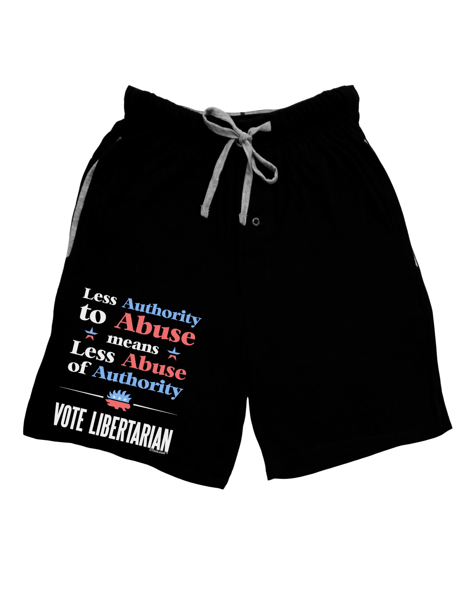 Libertarian Against Authority Abuse Adult Lounge Shorts-Lounge Shorts-TooLoud-Black-Small-Davson Sales
