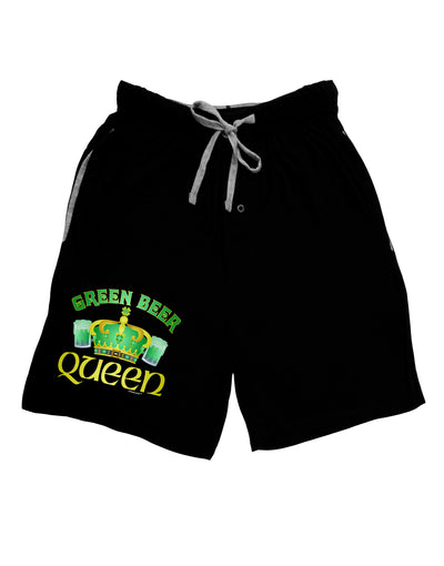 Green Beer Queen Adult Lounge Shorts-Lounge Shorts-TooLoud-Black-Small-Davson Sales