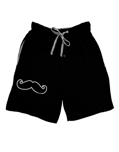 Big Fancy Mustache Adult Lounge Shorts - Red or Black-Lounge Shorts-TooLoud-Black-Small-Davson Sales