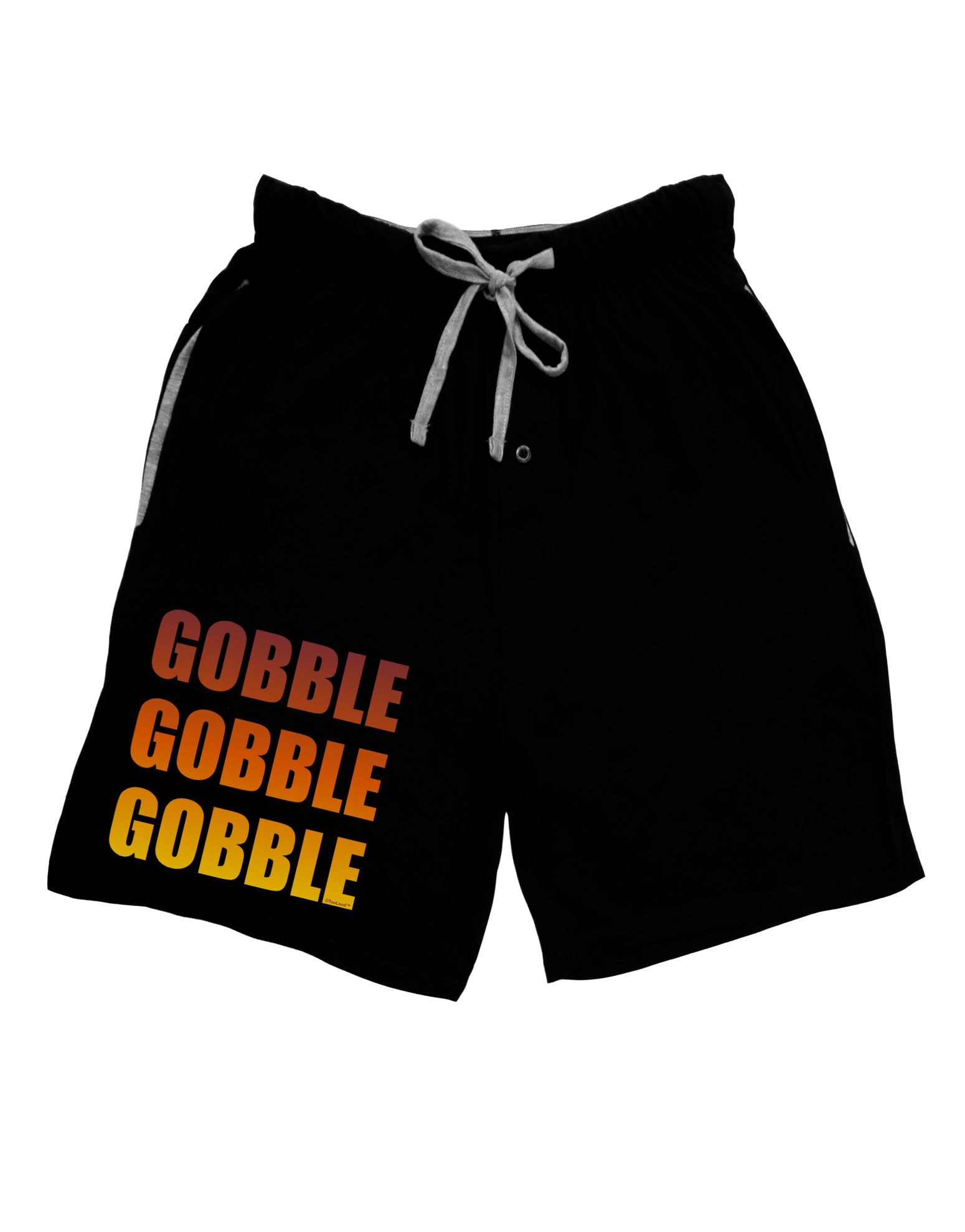 Gobble Gobble Gobble - Thanksgiving Adult Lounge Shorts-Lounge Shorts-TooLoud-Black-Small-Davson Sales