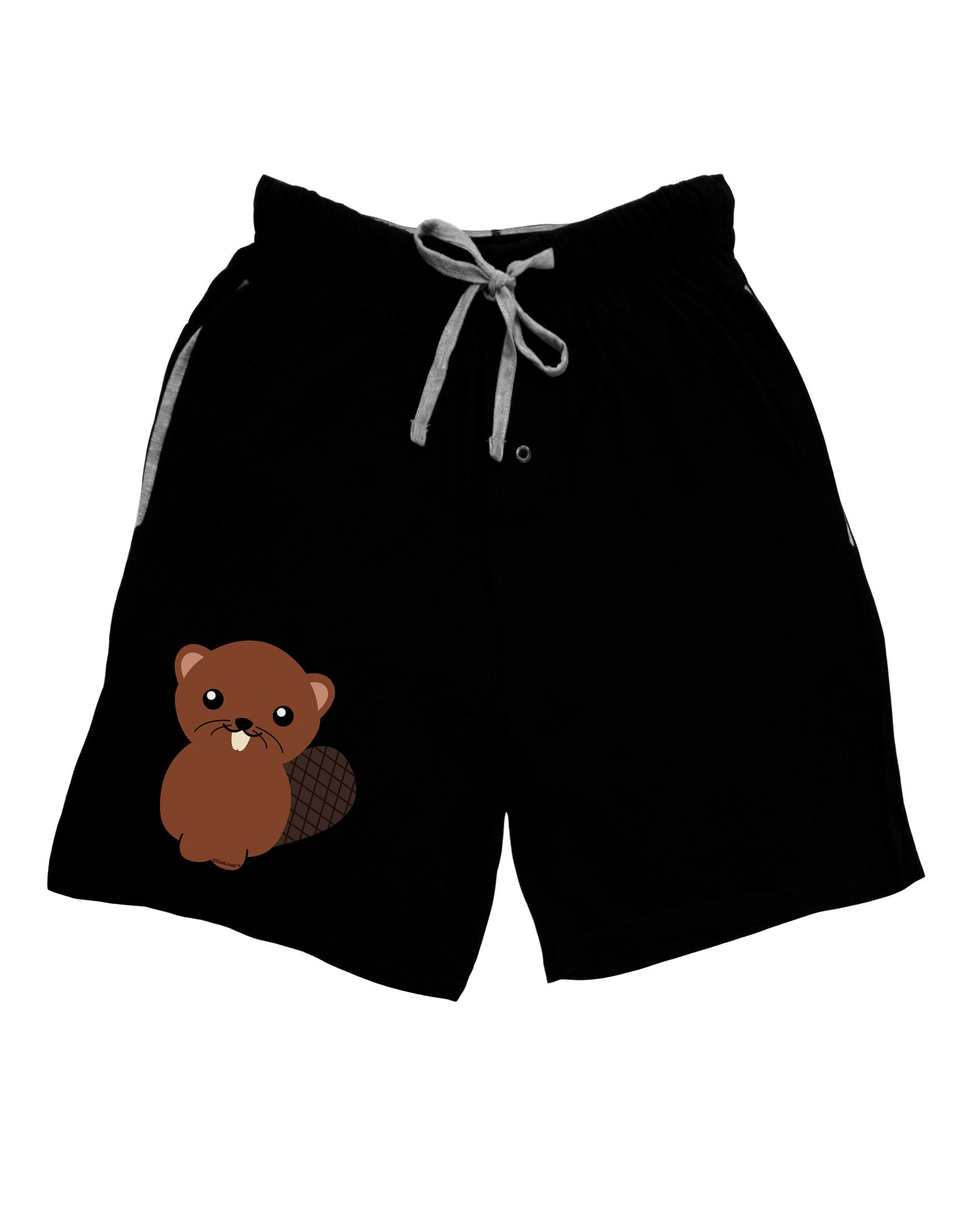 Cute Beaver Adult Lounge Shorts-Lounge Shorts-TooLoud-Black-Small-Davson Sales
