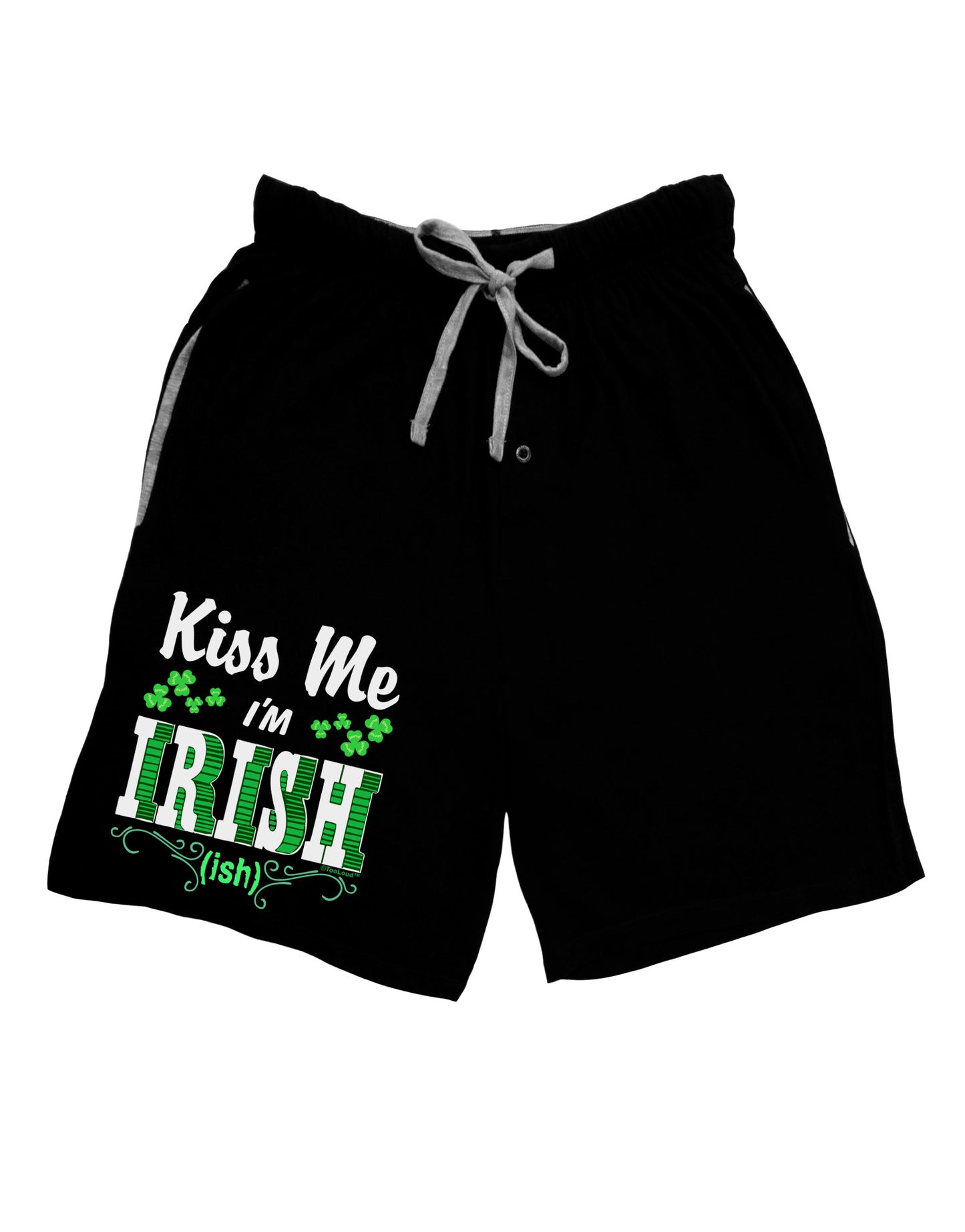 Kiss Me I'm Irish-ish Adult Lounge Shorts-Lounge Shorts-TooLoud-Black-Small-Davson Sales