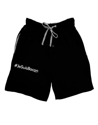 Hashtag JeSuisBacon Adult Lounge Shorts-Lounge Shorts-TooLoud-Black-Small-Davson Sales