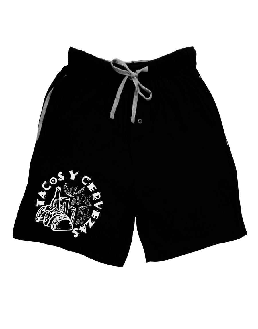 Tacos Y Cervezas Dark Adult Lounge Shorts-Lounge Shorts-TooLoud-Red-Small-Davson Sales