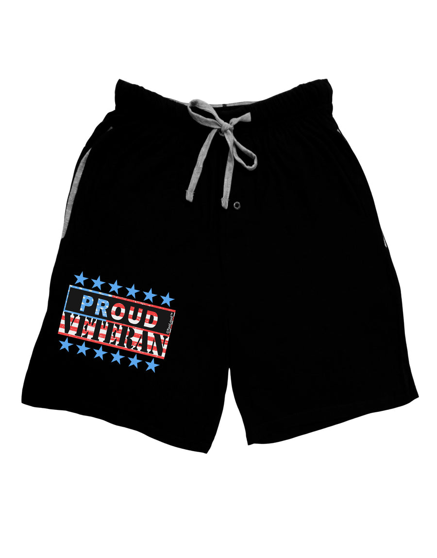 Proud Veteran Flag Relaxed Adult Lounge Shorts-Lounge Shorts-TooLoud-Black-Small-Davson Sales