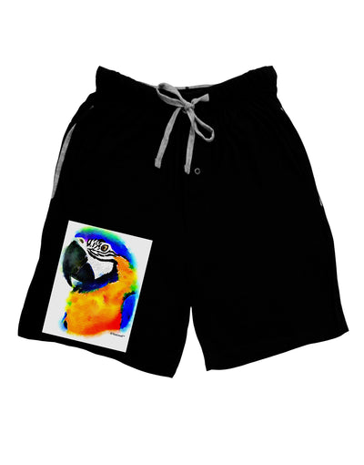 Brightly Colored Parrot Watercolor Adult Lounge Shorts-Lounge Shorts-TooLoud-Black-Small-Davson Sales