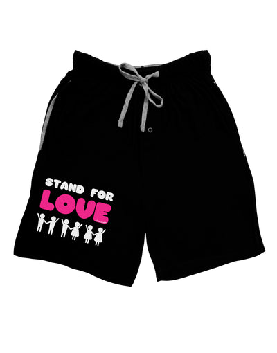 Stand For Love Pink Adult Lounge Shorts-Lounge Shorts-TooLoud-Black-Small-Davson Sales