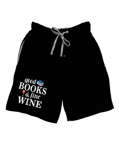 Good Books and Fine Wine Adult Lounge Shorts-Lounge Shorts-TooLoud-Black-Small-Davson Sales