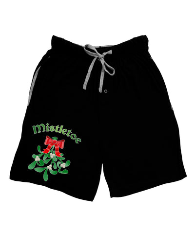 Christmas Kiss Mistletoe Adult Lounge Shorts - Red or Black by TooLoud-TooLoud-Black-Small-Davson Sales