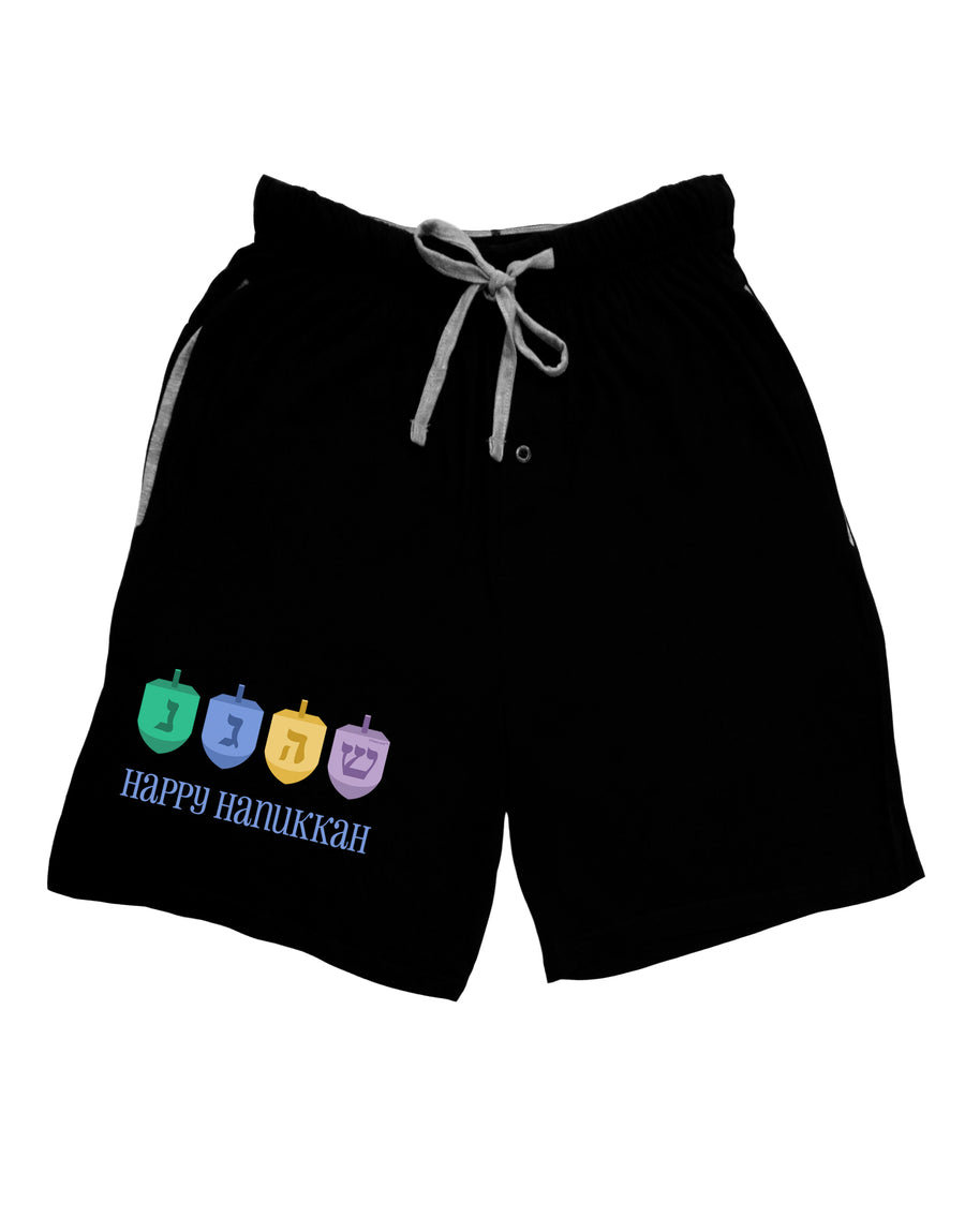 Happy Hanukkah Dreidels Adult Lounge Shorts - Red or Black-Lounge Shorts-TooLoud-Red-Small-Davson Sales