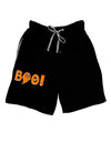 Cute Boo Text Orange Relaxed Adult Lounge Shorts-Lounge Shorts-TooLoud-Black-Small-Davson Sales