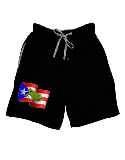 Puerto Rico Coqui Adult Lounge Shorts-Lounge Shorts-TooLoud-Black-Small-Davson Sales