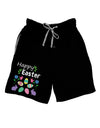 Happy Easter Design Adult Lounge Shorts - Red or Black-Lounge Shorts-TooLoud-Black-Small-Davson Sales