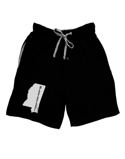 Mississippi - United States Shape Adult Lounge Shorts - Red or Black-Lounge Shorts-TooLoud-Black-Small-Davson Sales