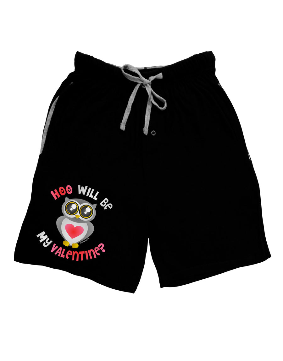 Hoo Will Be My Valentine Adult Lounge Shorts-Lounge Shorts-TooLoud-Black-Small-Davson Sales