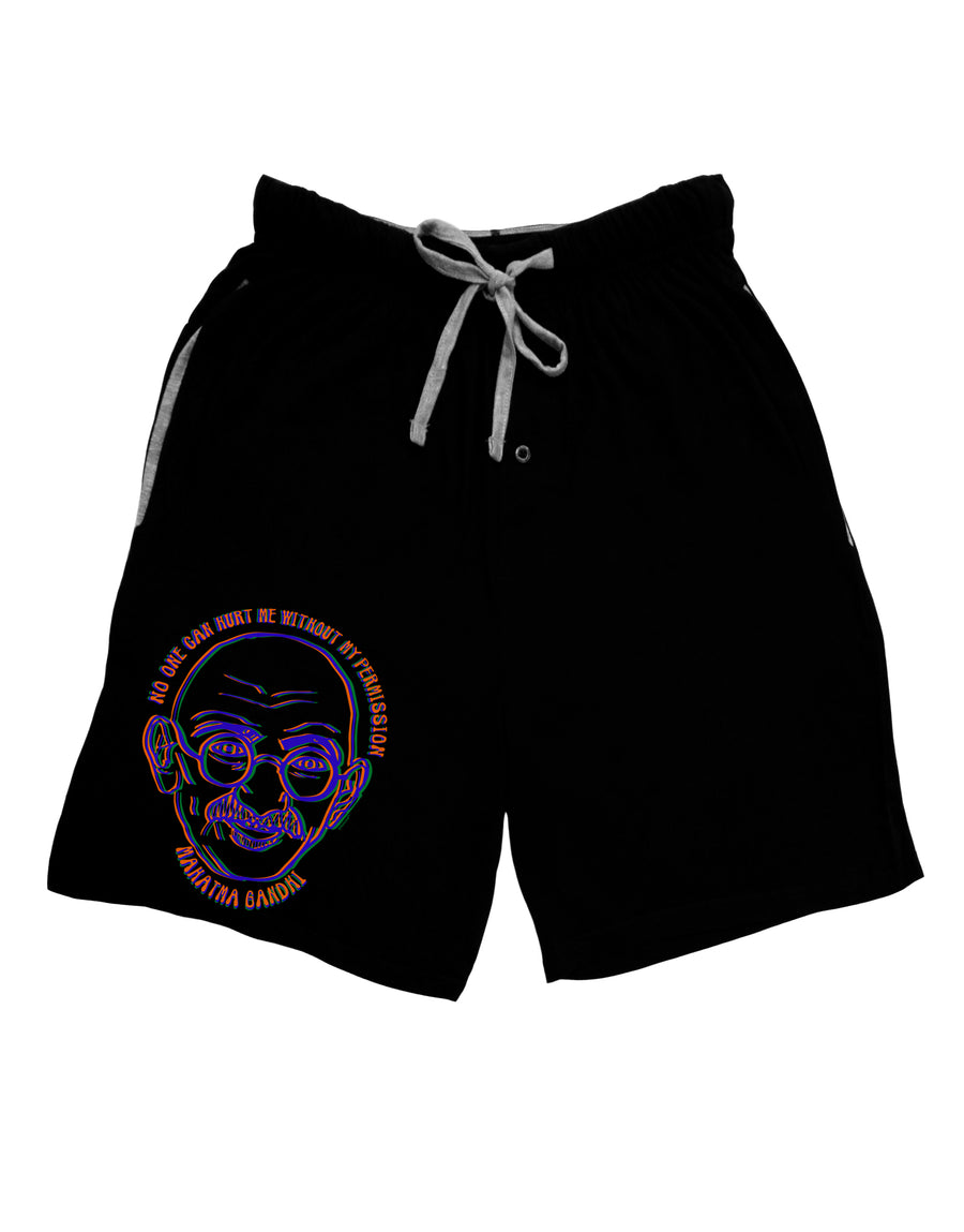 TooLoud No one can hurt me without my permission Ghandi Dark Adult Lounge Shorts-Lounge Shorts-TooLoud-Red-Small-Davson Sales