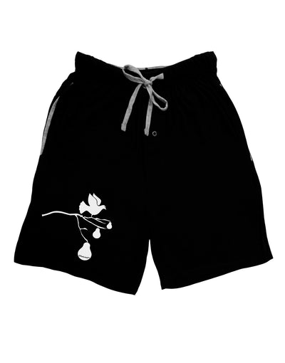 Partridge In A Pear Tree Adult Lounge Shorts-Lounge Shorts-TooLoud-Black-Small-Davson Sales