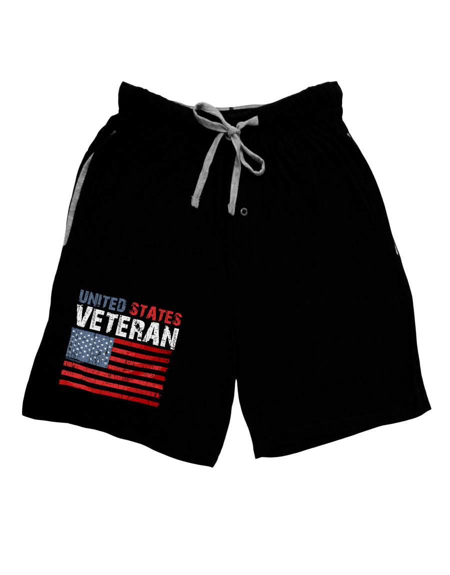 US Veteran Distressed Relaxed Adult Lounge Shorts-Lounge Shorts-TooLoud-Black-Small-Davson Sales