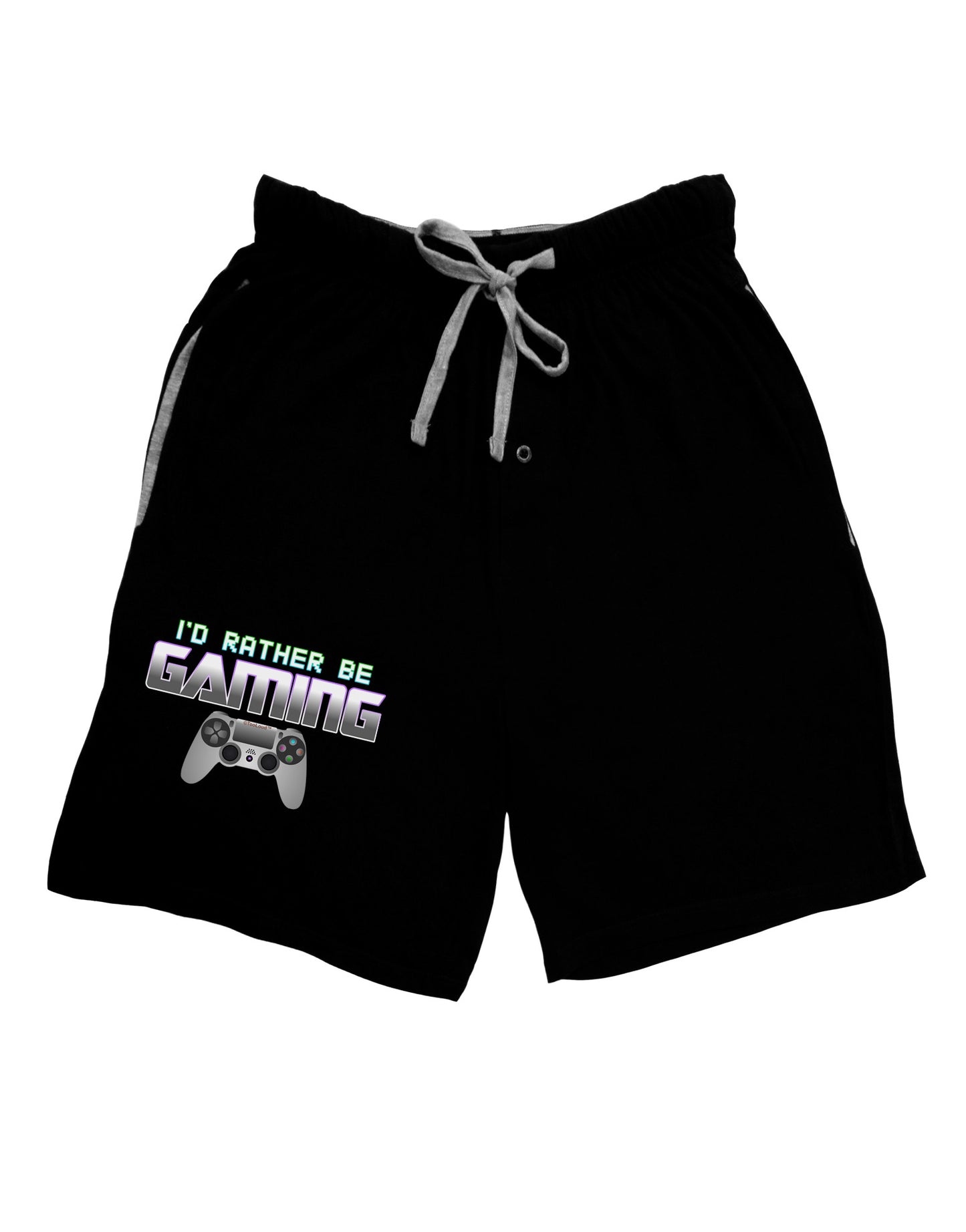 I'd Rather Be Gaming Adult Lounge Shorts-Lounge Shorts-TooLoud-Black-Small-Davson Sales