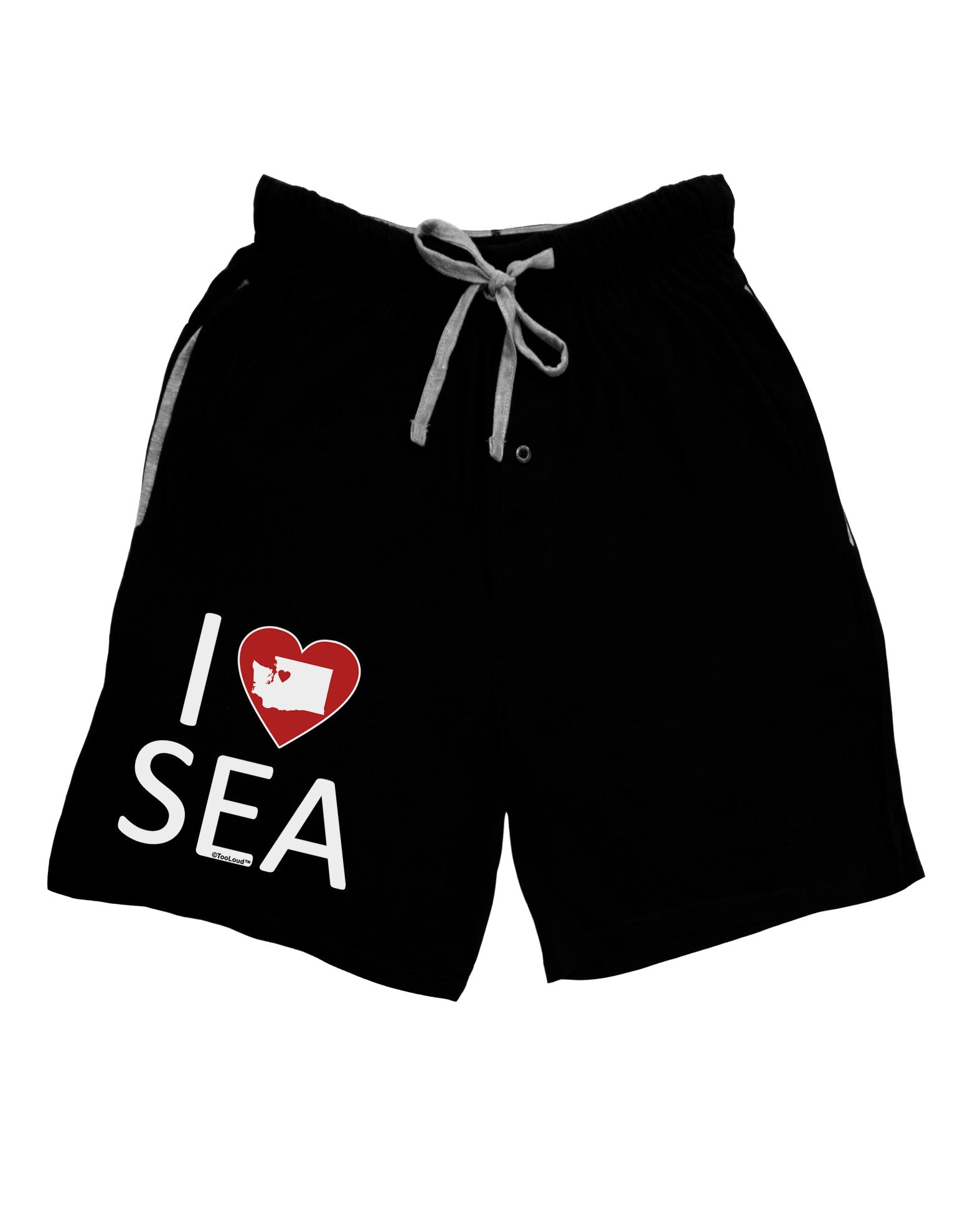 I Heart Seattle Adult Lounge Shorts-Lounge Shorts-TooLoud-Black-Small-Davson Sales