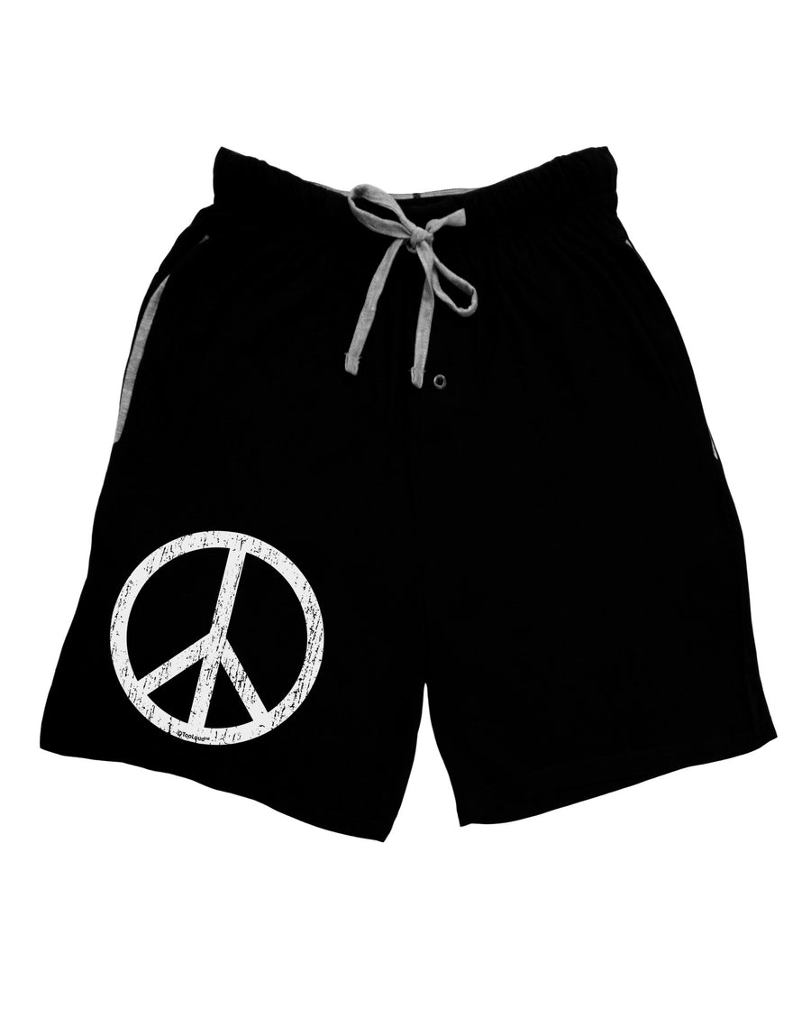 Peace Sign Symbol - Distressed Adult Lounge Shorts-Lounge Shorts-TooLoud-Red-Small-Davson Sales