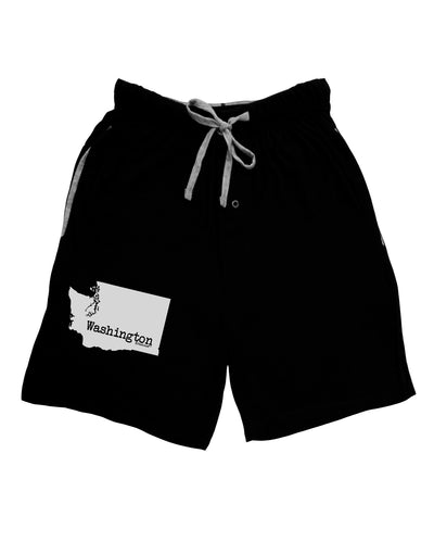 Washington - United States Shape Adult Lounge Shorts - Red or Black-Lounge Shorts-TooLoud-Black-Small-Davson Sales