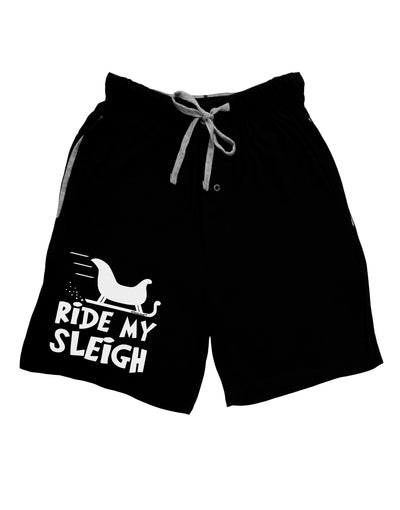 Ride My Sleigh BnW Adult Lounge Shorts-Lounge Shorts-TooLoud-Black-Small-Davson Sales